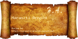 Haraszti Arnold névjegykártya